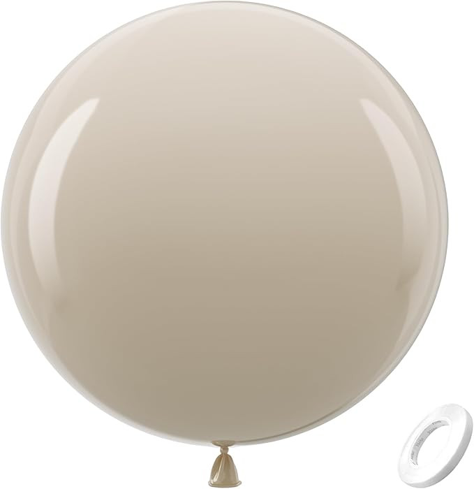 Bezente White Sand Giant Balloons 36 Inch - 8 Pack Jumbo Sand White Large Round Cream Latex Ballo... | Amazon (US)