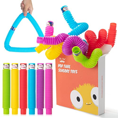 Mr. Pen- Pop Tubes Sensory Toys, 6 Pack, Large, Pop Tubes, Pop Tube, Pop Tubes Fidget Toys, Fidget Tube, Sensory Tubes for Toddlers, Tubes for Kids, Sensory Fidget Tubes, Sensory Tube | Amazon (US)