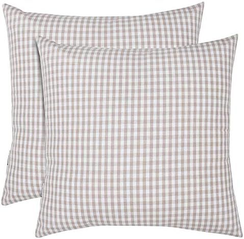 Jennice House Throw Pillow Covers, Home Decorative Square Pillow Case Pure Cotton Gingham Pillow Cov | Amazon (US)