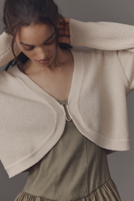 The Livvy Waffle Knit Cardigan Sweater by Flat White: Shrug Edition | Anthropologie (US)