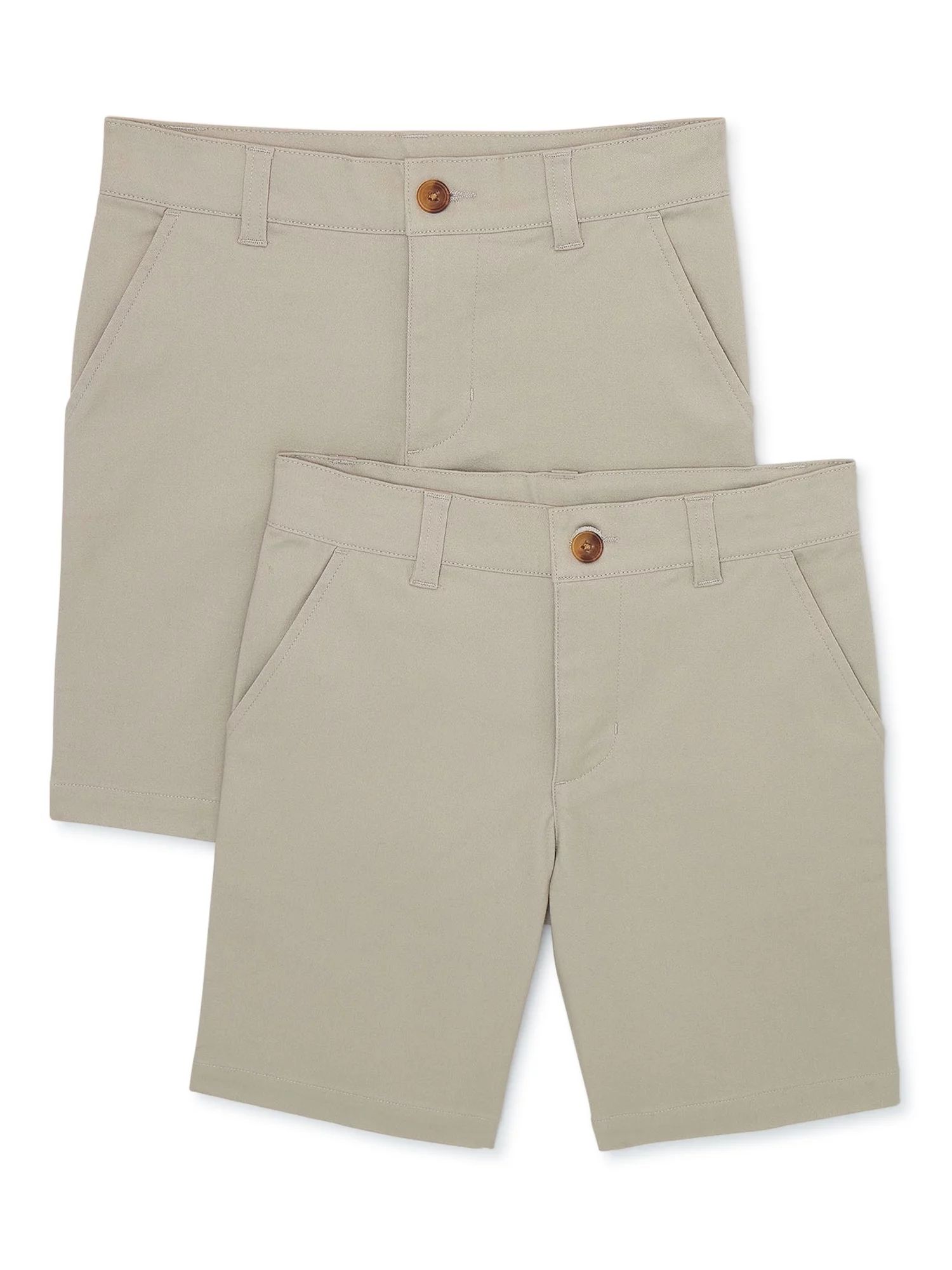Wonder Nation Boys School Uniform Flat Front Shorts, 2-Pack, Sizes 4-18 & Husky - Walmart.com | Walmart (US)