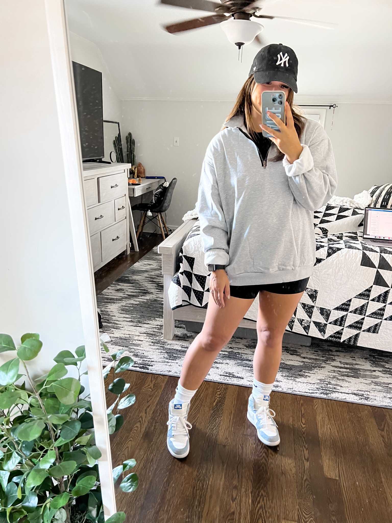 🍁🍂 Early Fall Athleisure Outfit 

Sweatshirt: sized up 2 sizes to large for oversized fit
Biker shorts: 4 in lululemon 

Fall casual outfit | fall style | fall transition outfit | maternity style | maternity outfit | Amazon sweatshirt | lululemon align shorts | sneaker style | Nike Jordan’s | baseball hat | dad hat | oversized sweatshirt 

#LTKbump #LTKstyletip #LTKunder50