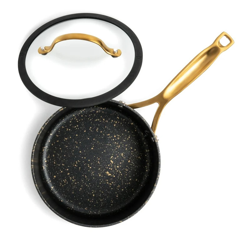 Thyme & Table Nonstick, 2.5 Qt. Saucepan, Black and Gold Speckled | Walmart (US)