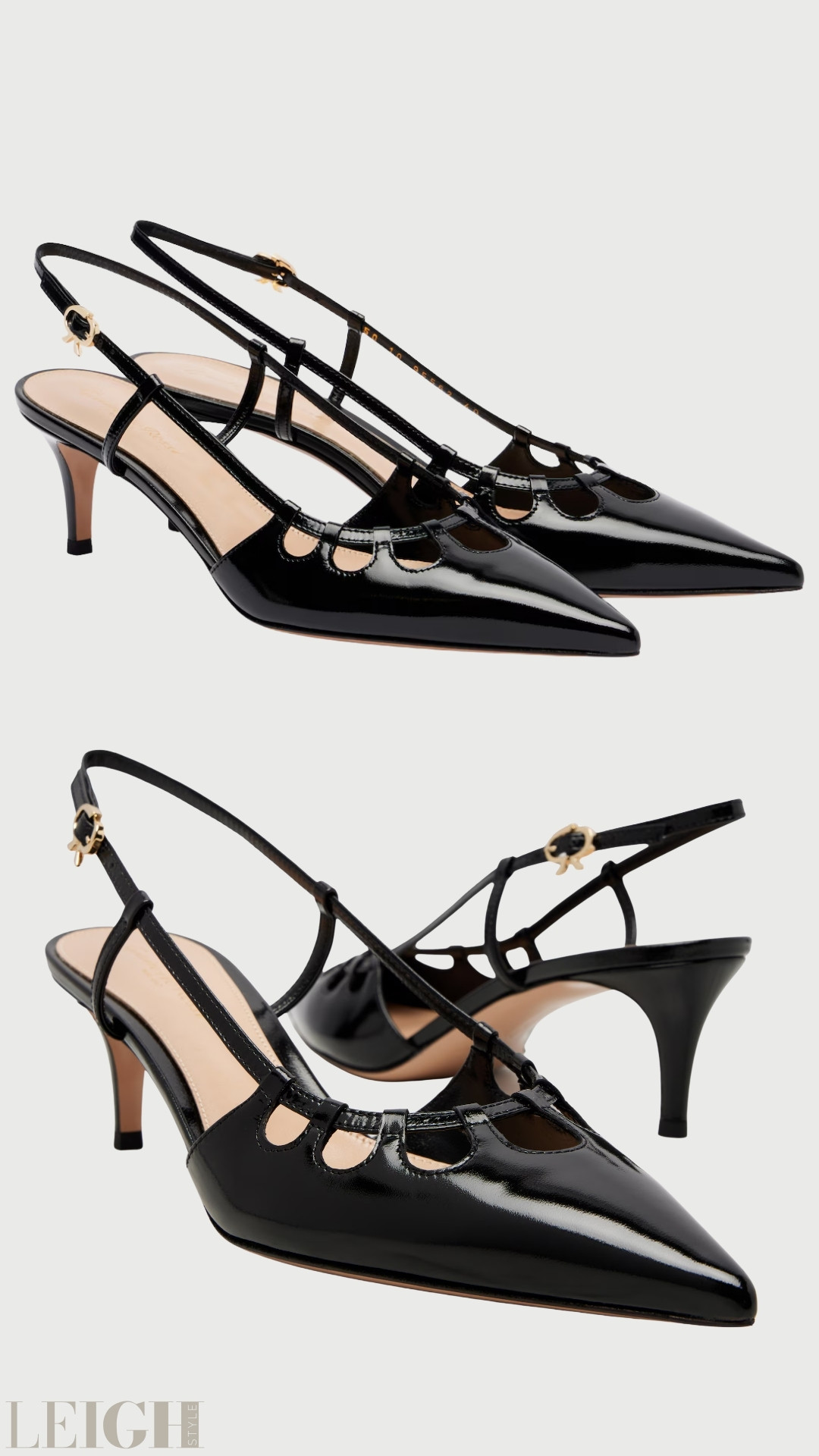 Chic, timeless, and effortlessly feminine. These black patent slingback heels are the definition of modern elegance. Designed with a sleek pointed toe, delicate strappy detailing, and a flattering kitten heel, they add instant sophistication to any outfit. The glossy patent finish gives a polished look, while the adjustable slingback strap ensures a secure and comfortable fit. ✨ 

 #LTKootd #LTKWorkwear #LTKTravel