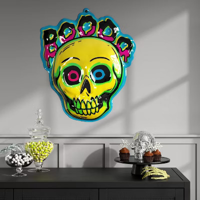 26.87"x22.57" Halloween Boo Skull Vac Form Sign Unframed Wall Art - Hyde and EEK! Boutique™ | Target
