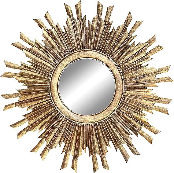 Amazon.com: Creative Co-Op Round Sunburst Wall Mirror with Gold Finish : Clothing, Shoes & Jewelr... | Amazon (US)