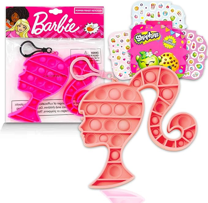 Barbs Barbie Pop Fidget Toys Set - Bundle Including Barbie Fidget Keychain with Shopkins Stickers... | Amazon (US)