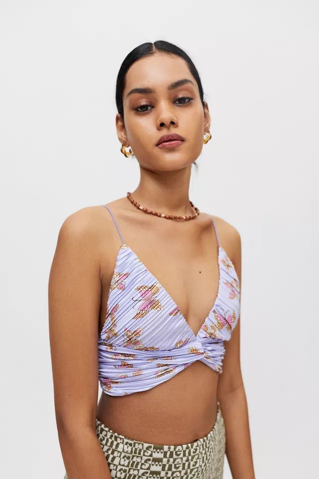 UO Samara Twist-Front Cropped Top | Urban Outfitters (US and RoW)