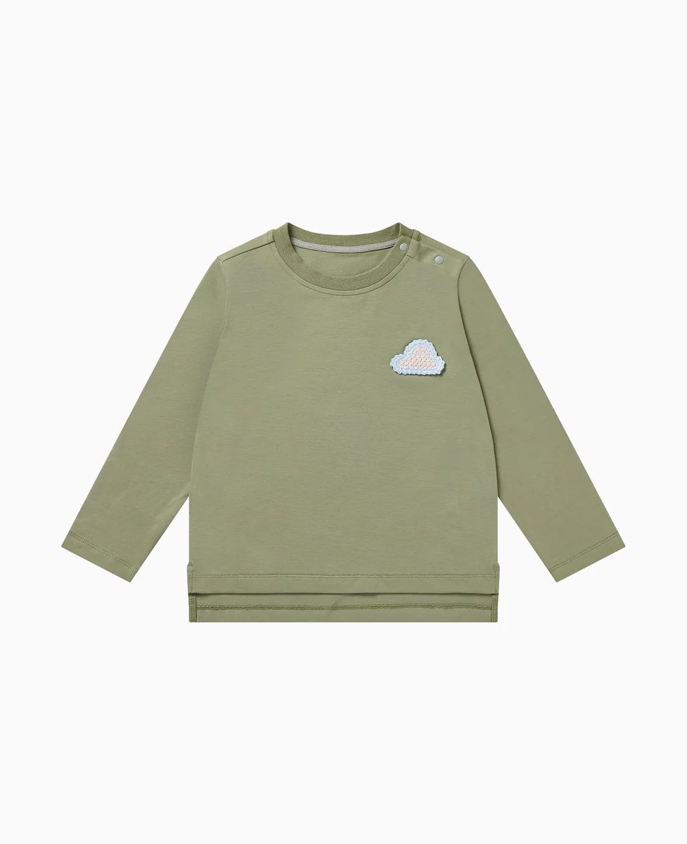 Quick Dry Cotton Long Sleeve Tee - Olive | Petite Revery
