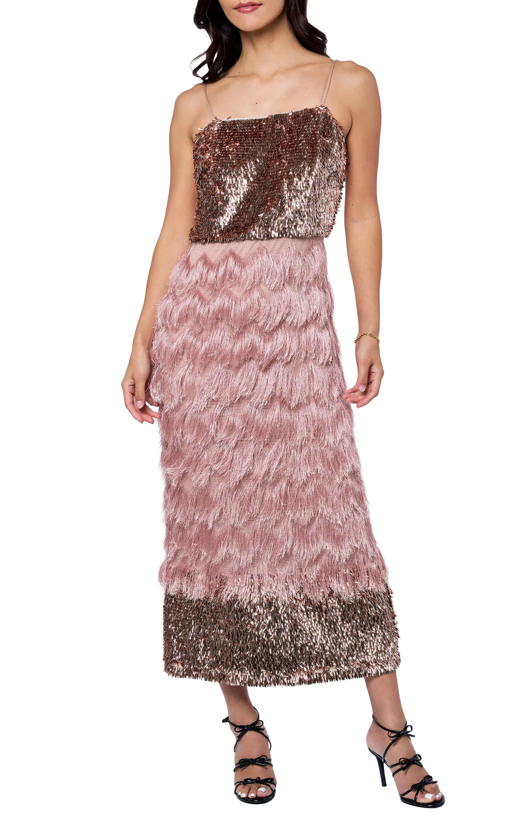 CIEBON Olivera Fringe & Sequin Dress | Nordstrom | Nordstrom