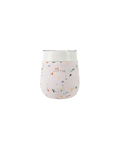 W&P Porter Insulated Glass 11 oz | No Metallic Aftertaste Ceramic Coated for Beer, Wine, Cocktails, Coffee, & Tea | Wide Mouth Vacuum Insulated | Dishwasher Safe, Blush Terrazzo | Amazon (US)
