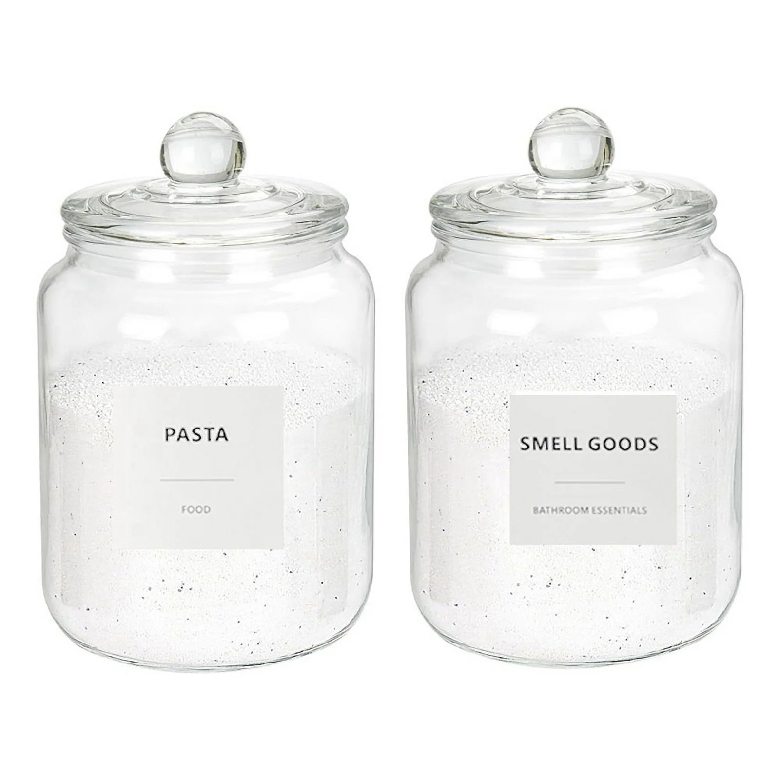 2Pcs Half Gallon Glass Jars with Airtight Lids for Laundry Detergent, , Flour, (67 Oz), 24 Labels | Walmart (US)