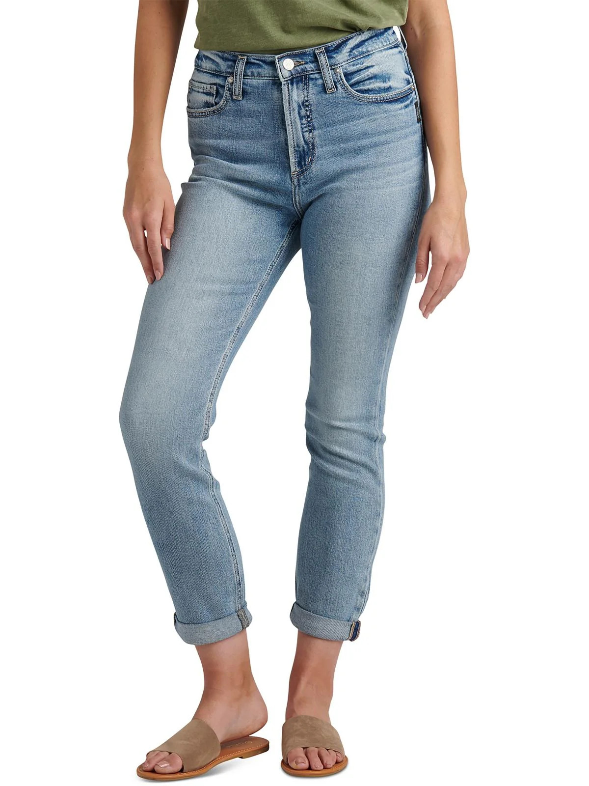 Womens High Rise Slim Boyfriend Jeans | Shop Simon