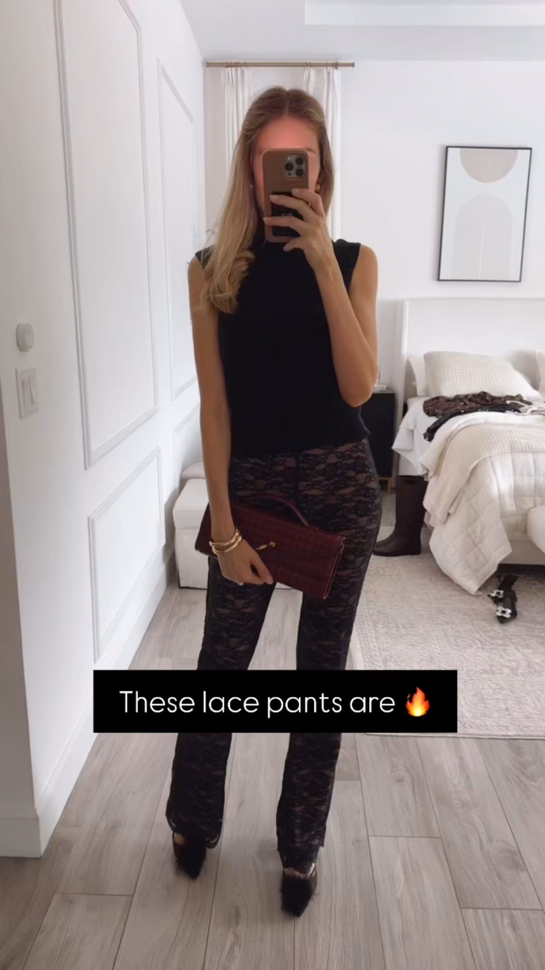 These lace pants are gorgeous and flattering 
Runs tts , wearing a size small 


#LTKOver40 #LTKHoliday #LTKSeasonal