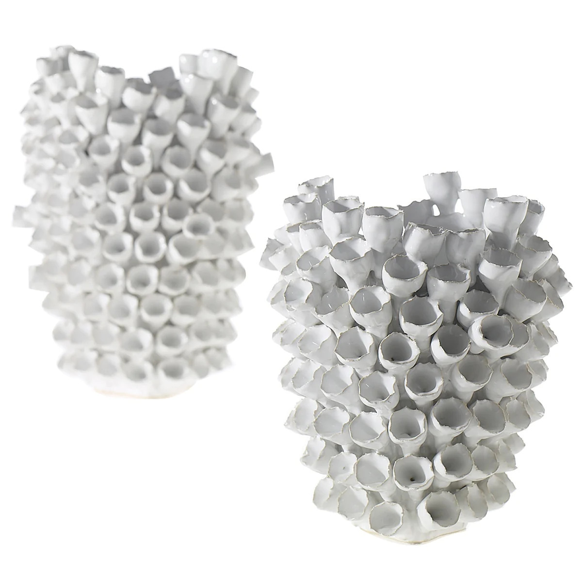 White Ceramic Anemone Vase - 2 Sizes Available | Darby Creek Trading