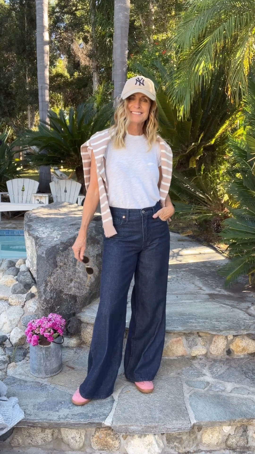 Love an easy, versatile outfit 🙌🏼

The striped top is sweatshirt material with a matching skirt so comfy but still pulled together. And these wide leg jeans? On repeat. Every week.

Tell me… are you into matching sets or denim on repeat? 💙

#LTKootd #LTKgrwm #LTKOver40