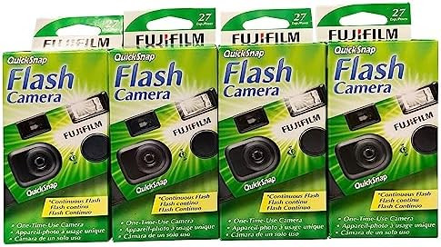 Fujifilm QuickSnap Flash 400 One Time Use 35mm Camera with Flash, 27 Exposures, 4-Pack | Amazon (US)