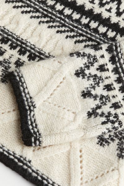 Jacquard-knit Sweater - Cream/black - Ladies | H&M US | H&M (US + CA)