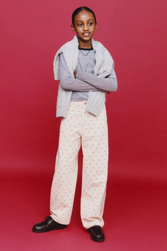 WIDE-LEG JEANS WITH POLKA DOTS | Zara UK