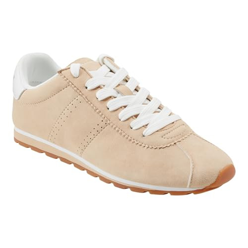 Marc Fisher LTD Women's Teddy Sneaker, Light Natural Suede 110, 9 | Amazon (US)