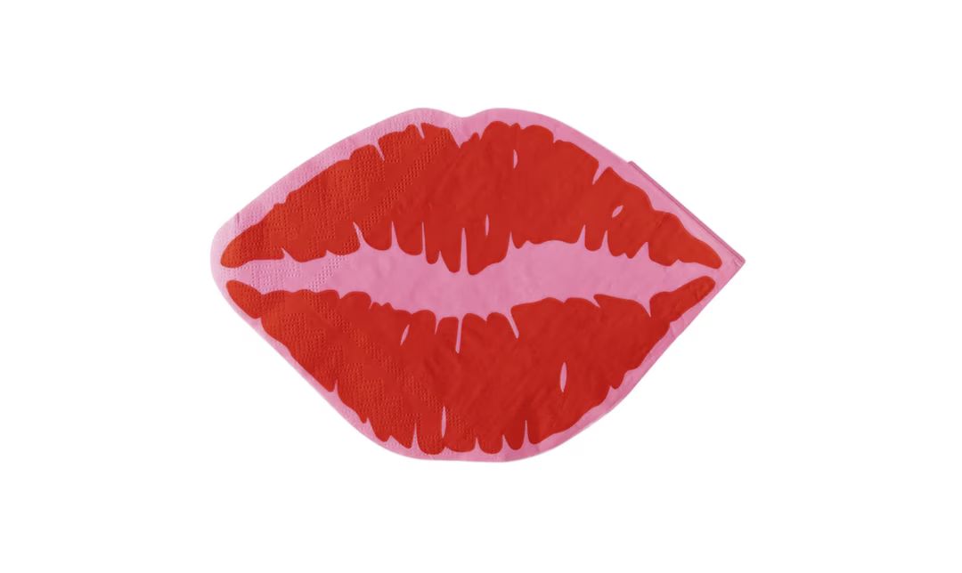 Lip Shaped Napkins, Valentine's Day Napkins, Valentine Napkins, XOXO Napkins, Kiss Napkins, Lipst... | Etsy (US)