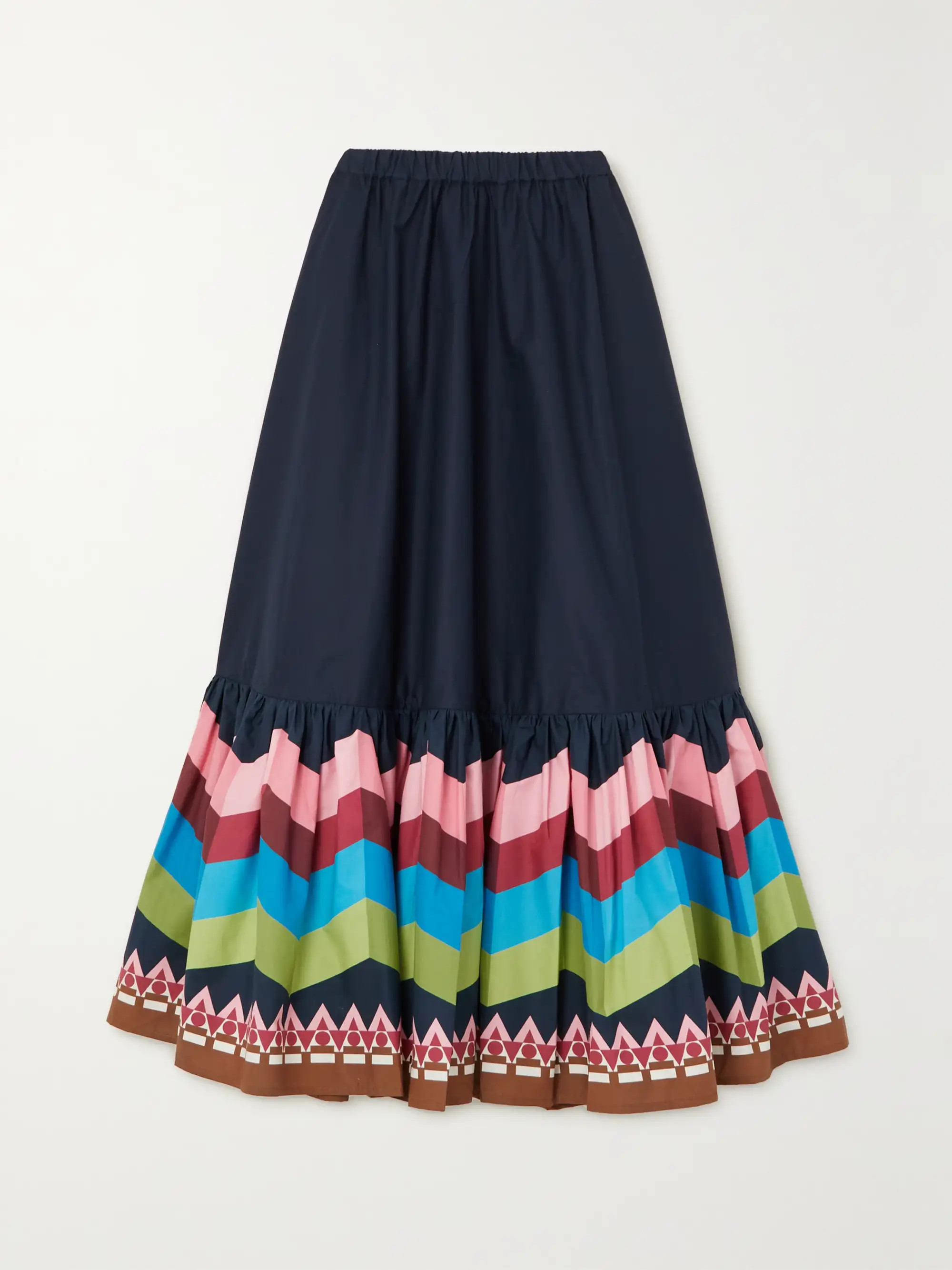 Sunset tiered striped cotton-voile midi skirt | NET-A-PORTER (US)