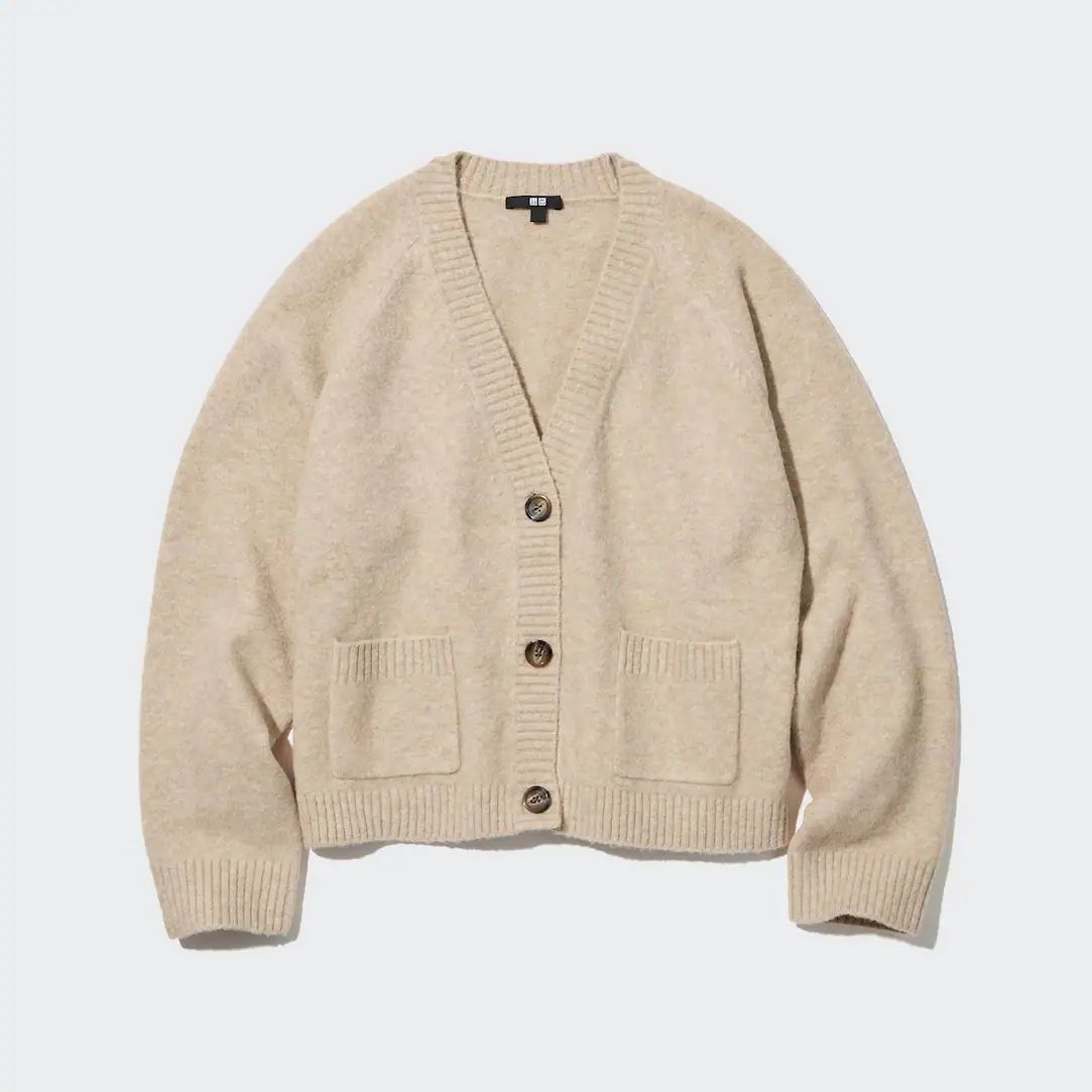 Soufflé Yarn Short Cardigan | UNIQLO (UK)