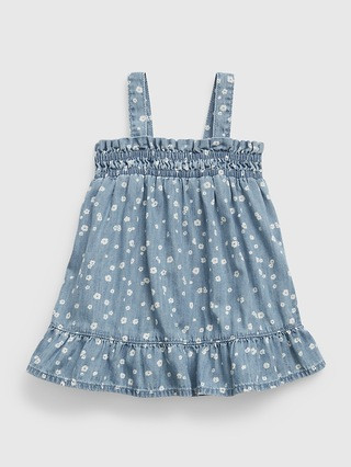 Baby 100% Organic Cotton Smocked Denim Dress | Gap (US)