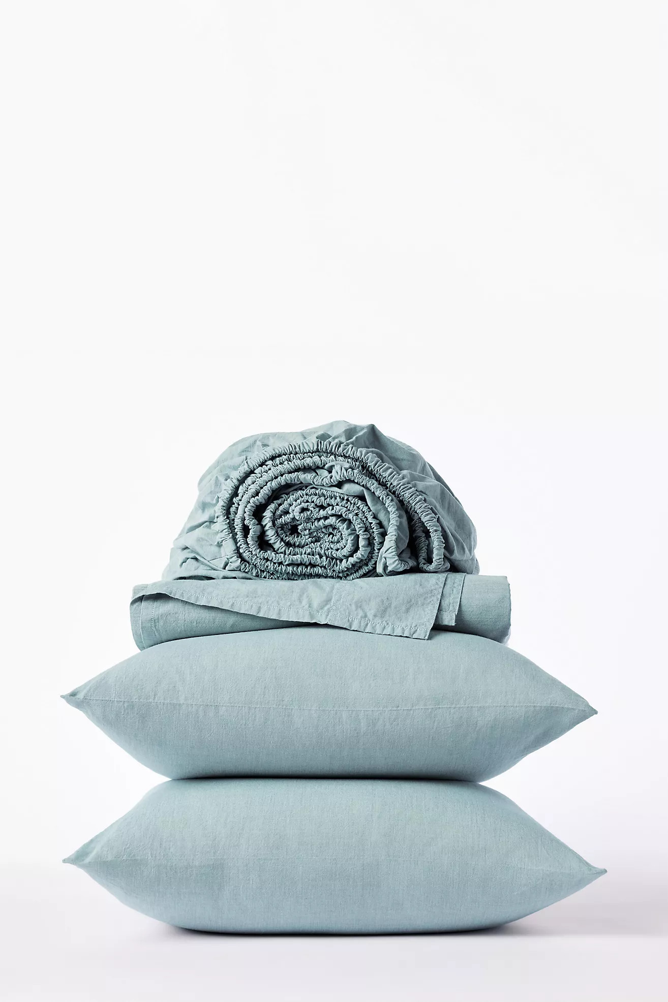 Coyuchi Organic Crinkled Percale Sheet Set | Anthropologie (US)