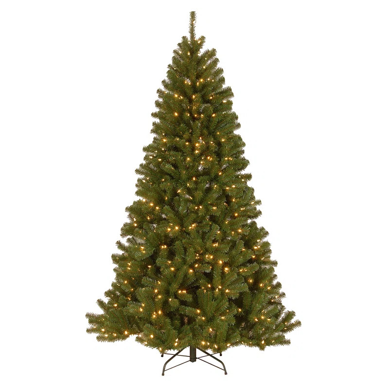 7'6" H Extra Full Green Spruce Christmas Tree with 550 Lights | Wayfair North America
