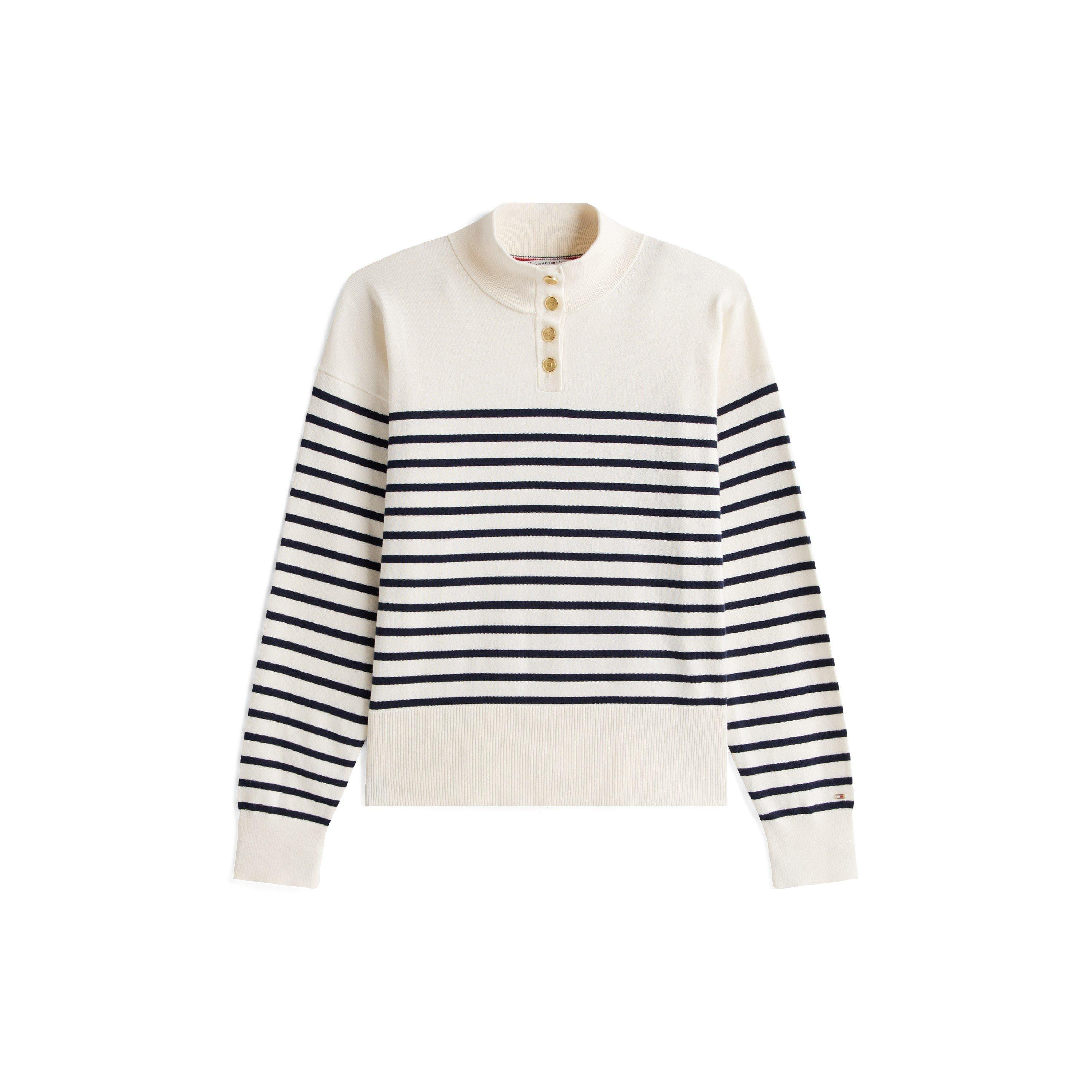 Tommy Hilfiger Women's Gold Button Crew Sweatshirt | Flannel | Flannels UK