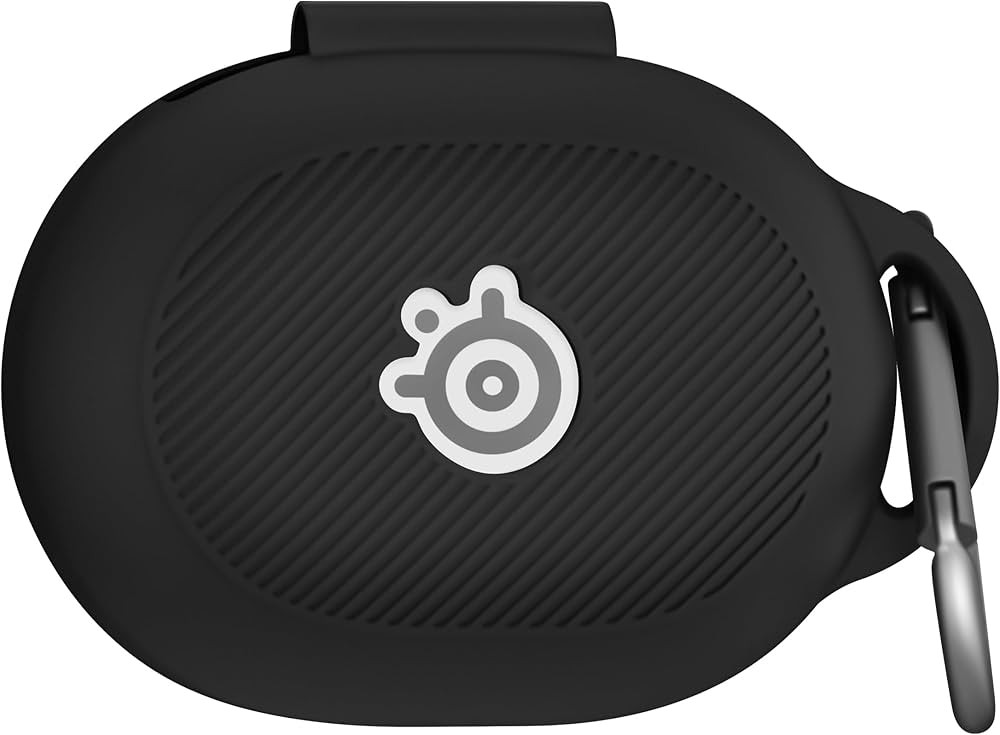 Geiomoo Silicone Case for SteelSeries Arctis GameBuds, Protective Cover with Carabiner (Black) | Amazon (US)