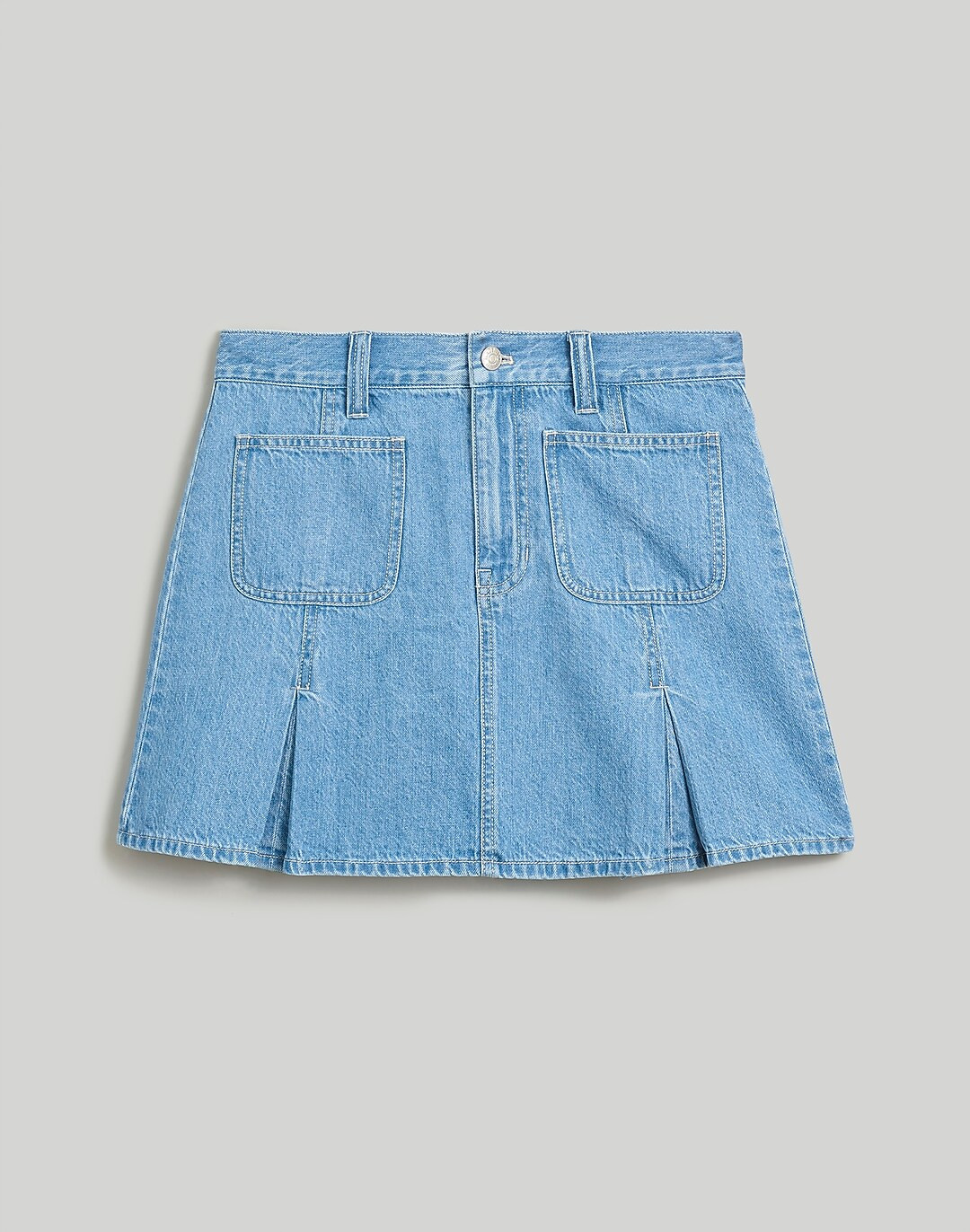 Pleated Denim Mini Skirt in Stilecrost Wash | Madewell