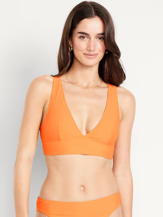Matte Longline Bikini Swim Top | Old Navy (US)