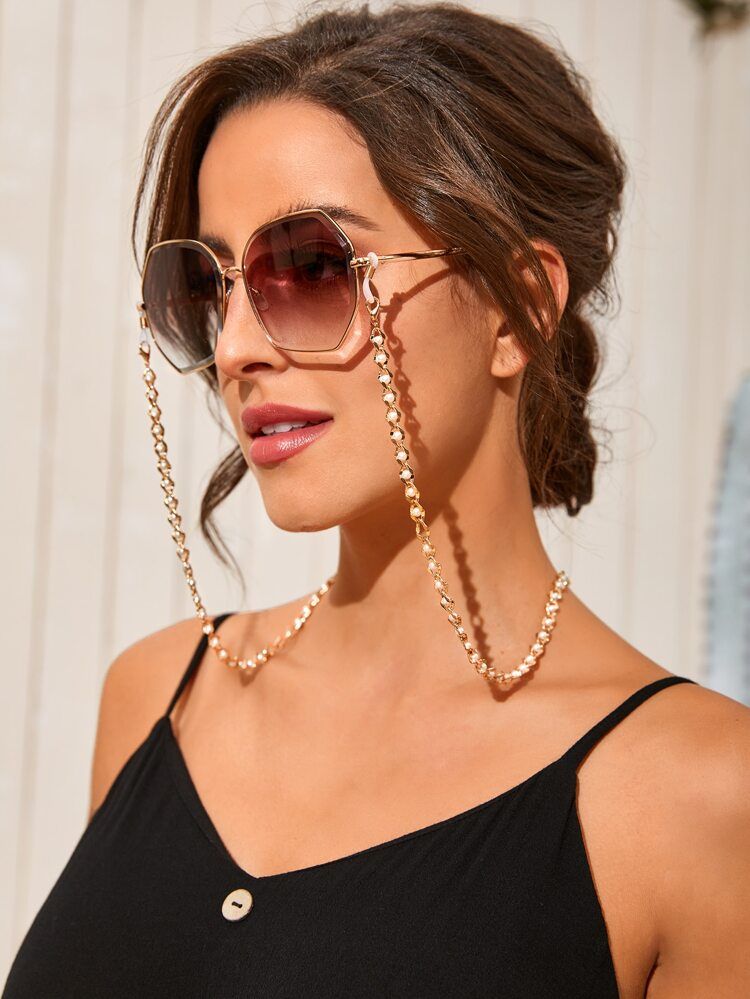 Faux Pearl Decor Glasses Chain | SHEIN