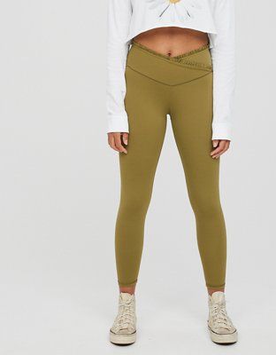 OFFLINE By Aerie Real Me Xtra High Waisted Crossover Ruffle Legging | American Eagle Outfitters (US & CA)