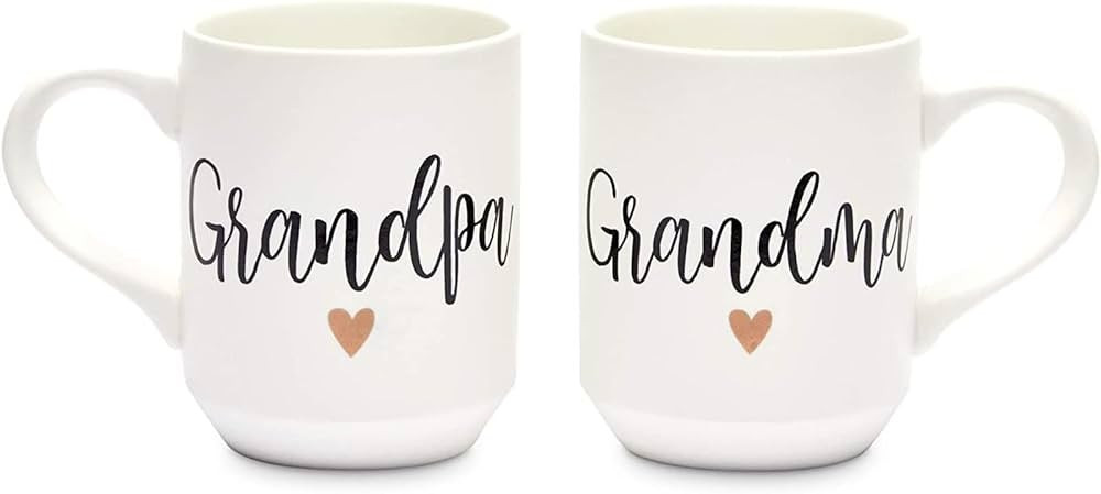 Sparkle and Bash 2 Piece Grandma and Grandpa Mugs Set for Coffee, Tea, Grandparent Announcement G... | Amazon (US)