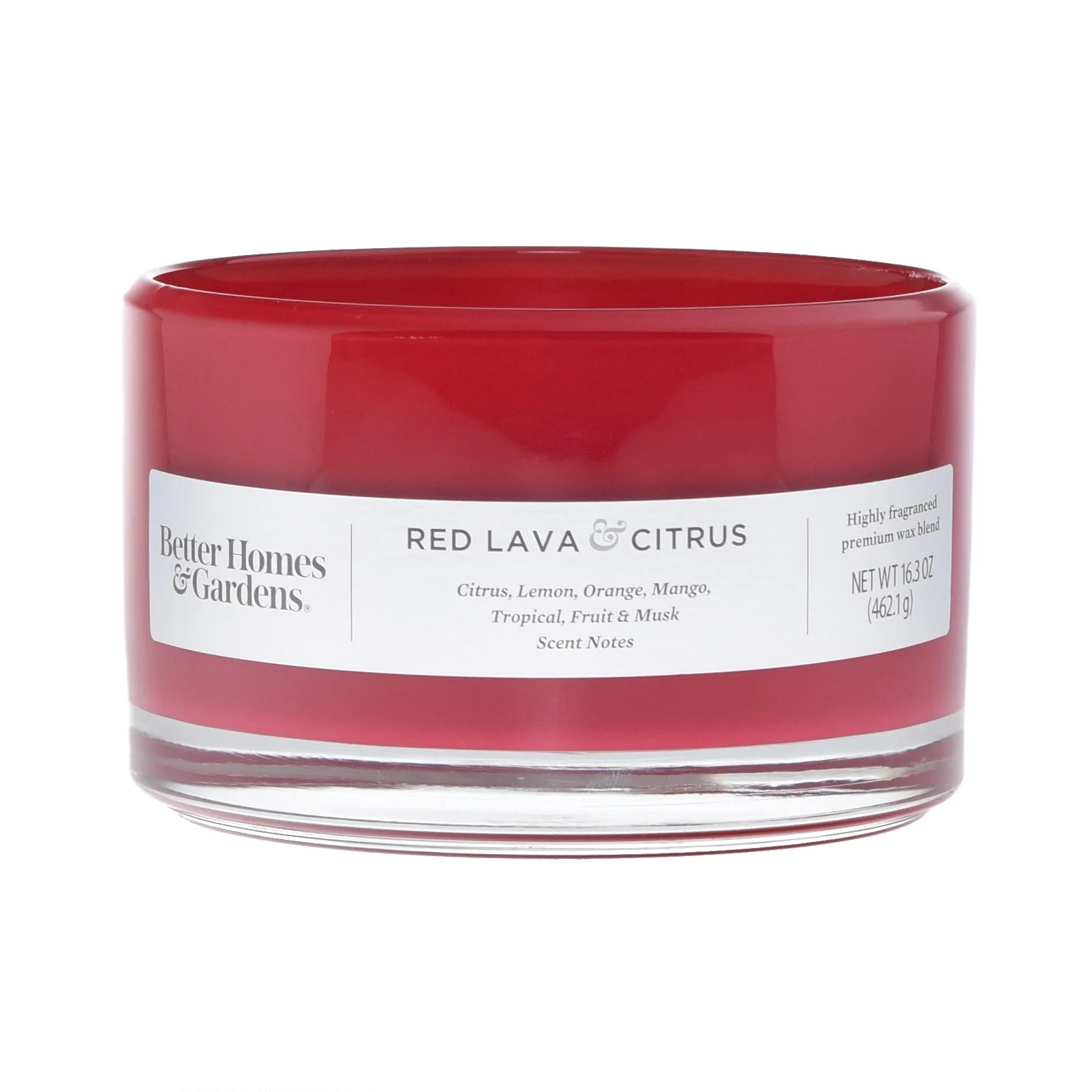 Better Homes & Gardens 16oz Red Lava Citrus Scented 3-Wick Glass Dish Candle | Walmart (US)