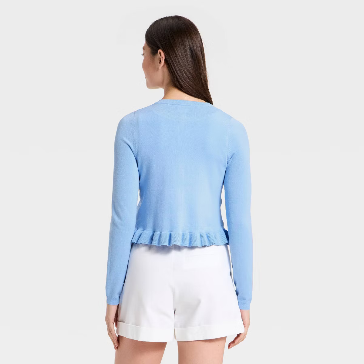 Women's Long Sleeve Button-Up Ruffle Hem Cardigan - A New Day™ | Target