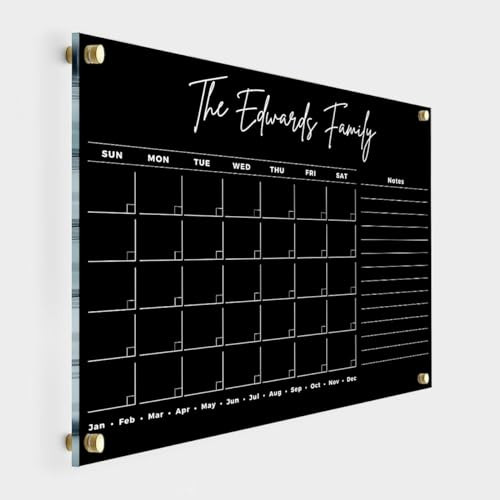 Acrylic Personalised Calendar 2024 with Family Name - Dry Erase Two Month Planner Family Calendar 2024 Calendar Marker, Monthly and Weekly Double Month Board | Amazon (US)