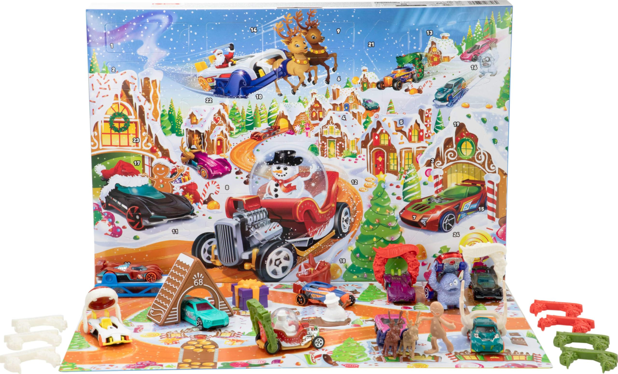 Hot Wheels Toy Cars & Playset, 2025 Advent Calendar with 10 Vehicles in 1:64 Scale, 10 Ornament C... | Amazon (US)