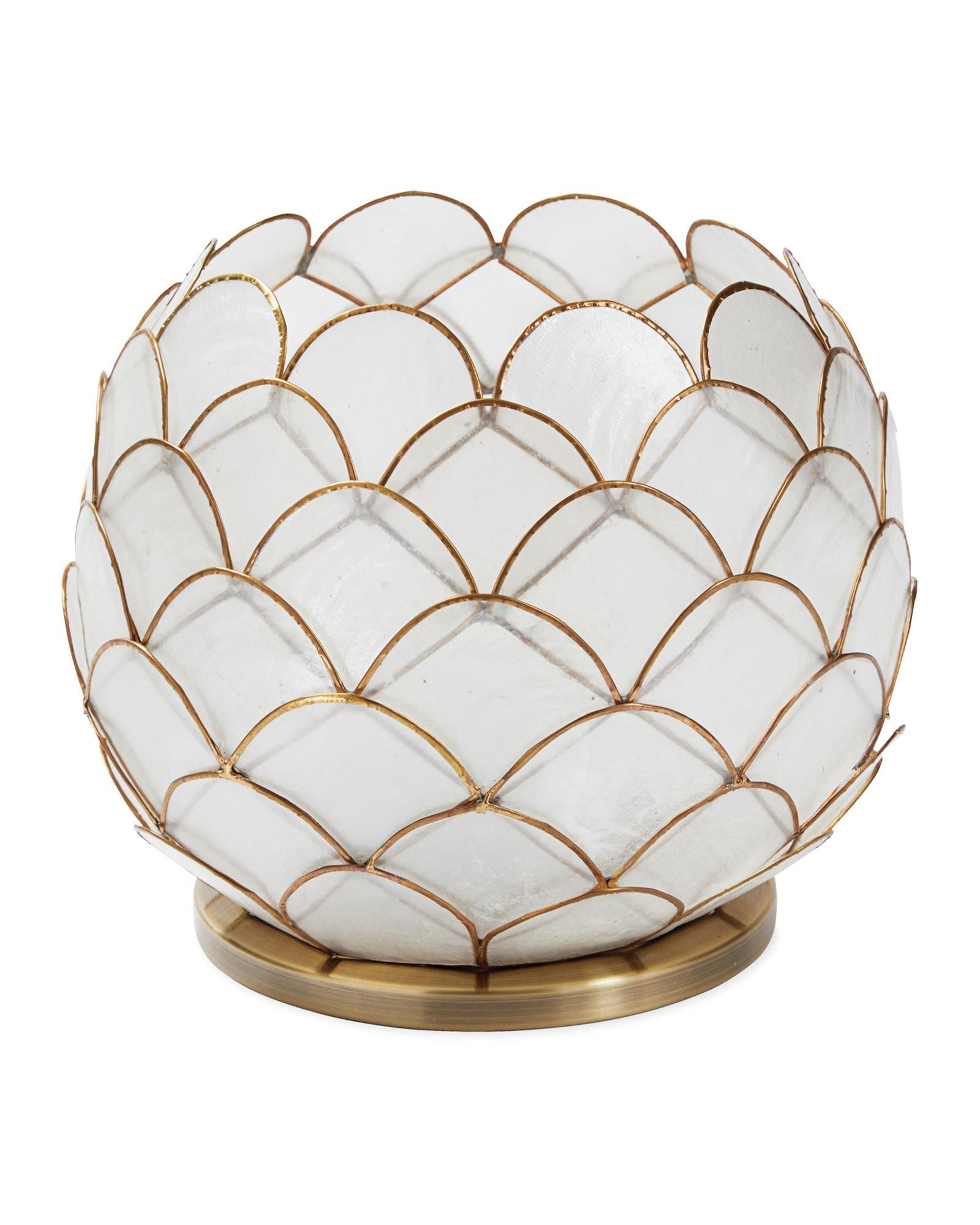 Scalloped Capiz Hurricane - Round | Serena and Lily