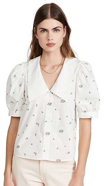 Royce Short Sleeve Collar Blouse | Shopbop