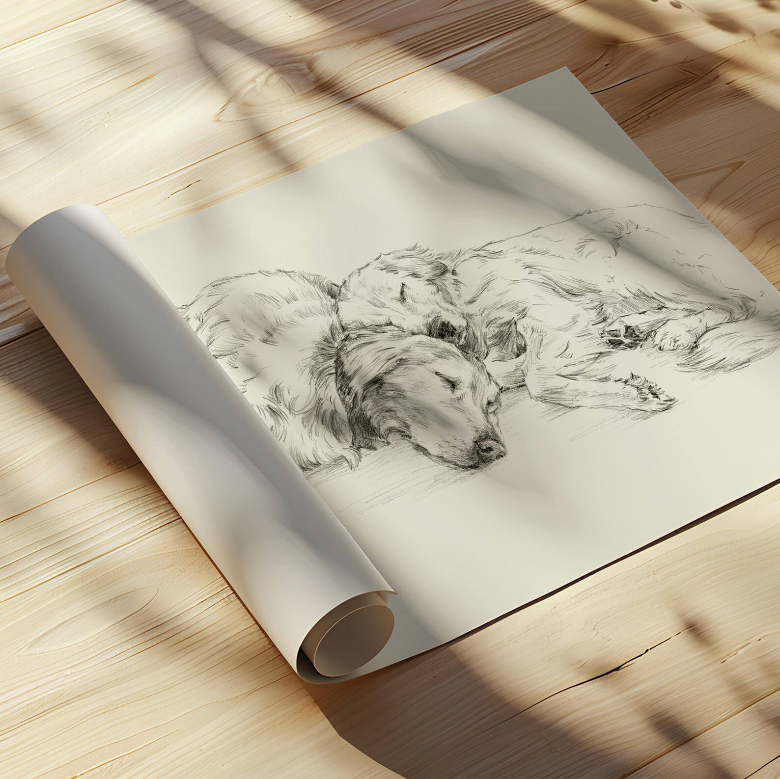 Golden Retriever Art Print: Antique Style Dog Sketch, Ethan Harper - Etsy | Etsy (US)