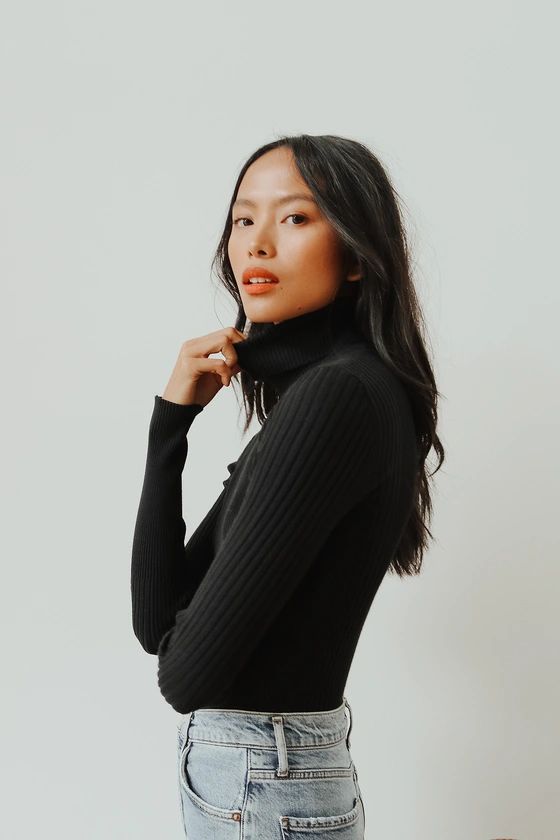Chic Observations Black Ribbed Turtleneck Sweater Top | Lulus (US)