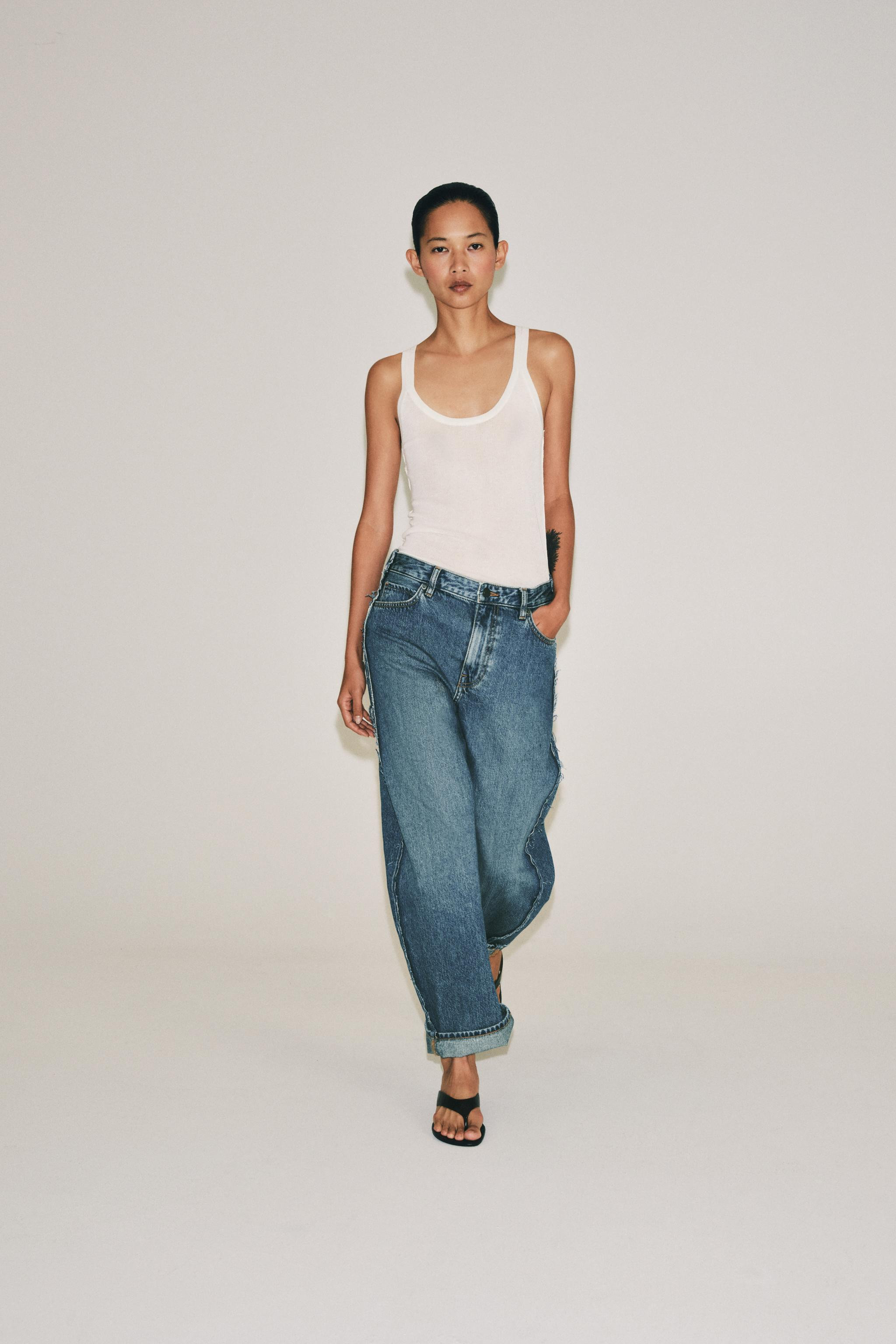 ZW COLLECTION MID-RISE CUFFED BALLOON JEANS | Zara US