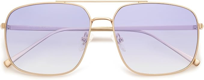 SOJOS Trendy Square Aviator Sunglasses for Women Men, Gold Frame Light Tint Gradient Shades SJ117... | Amazon (US)