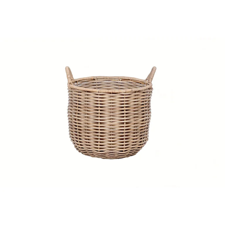 Better Homes & Gardens 15IN Everly Resin Rattan Planter, Light Brown - Walmart.com | Walmart (US)