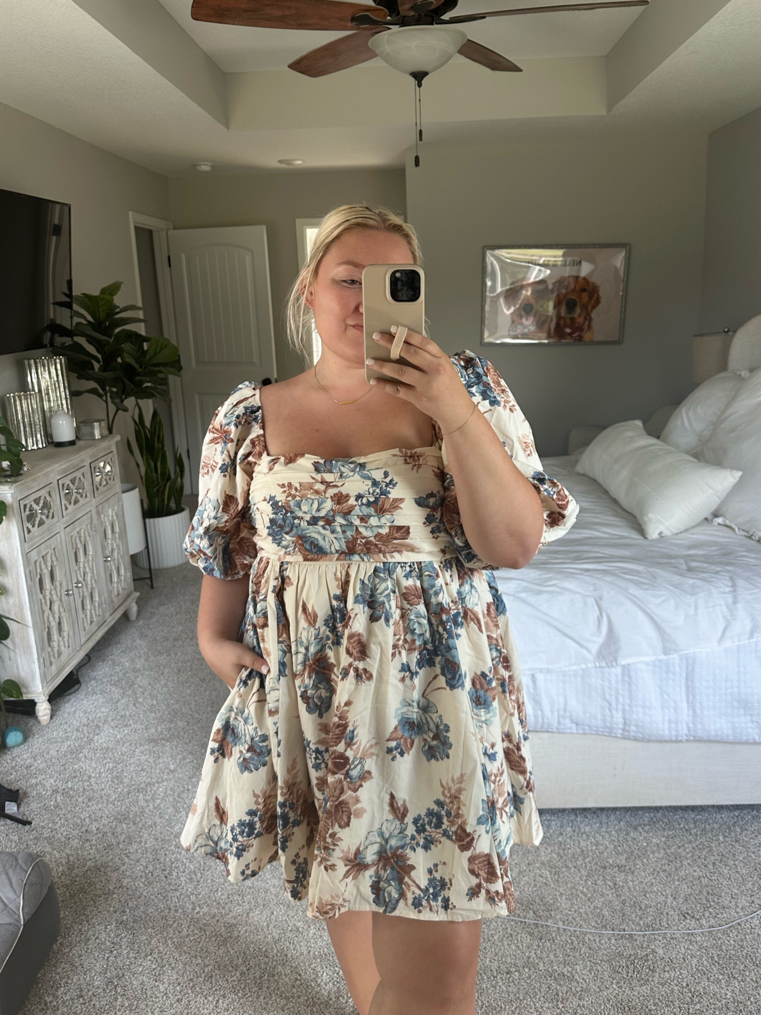 The perfect fall mini dress - super cute babydoll cut with puff sleeves! Wearing XL

#LTKcurves #LTKunder100 #LTKsalealert