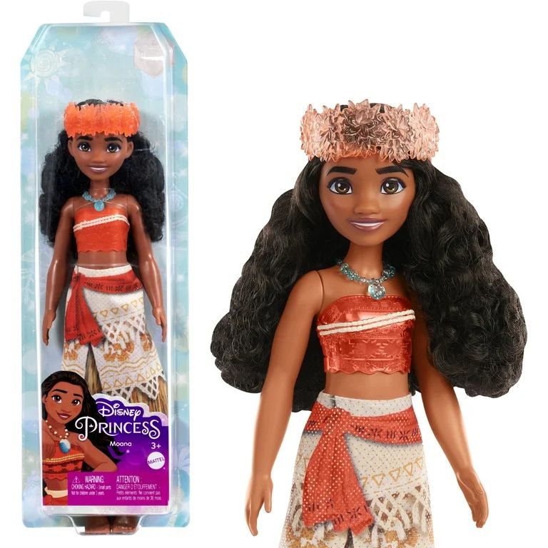 Disney Princess Moana 11 inch Fashion Doll with Brown Hair, Brown Eyes & Hair Accessory, Sparklin... | Walmart (US)